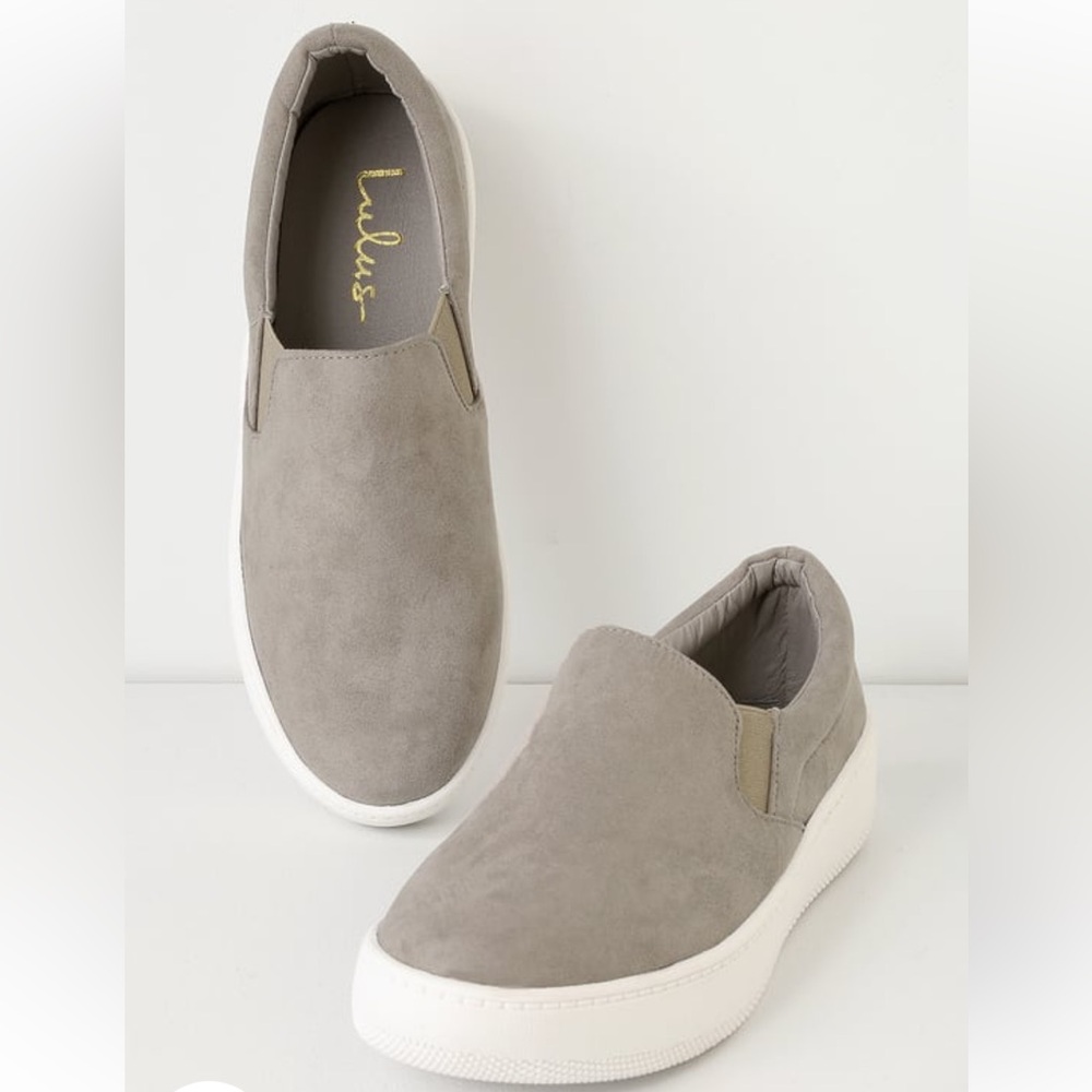 Lulus grey suede slip on sneakers size 7